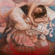 絡心
シナベニヤ、綿布、白亜地、油絵具
1000×1000mm
2025年