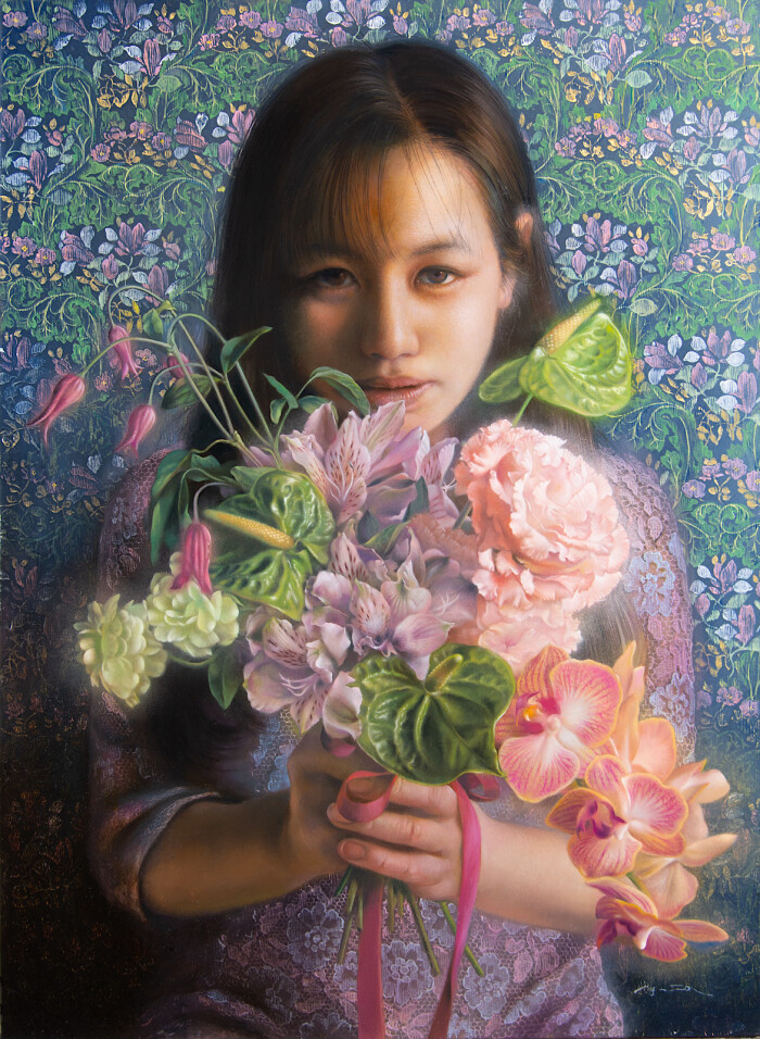 交響
シナベニヤ、綿布、白亜地、油絵具
455×333mm
2025年